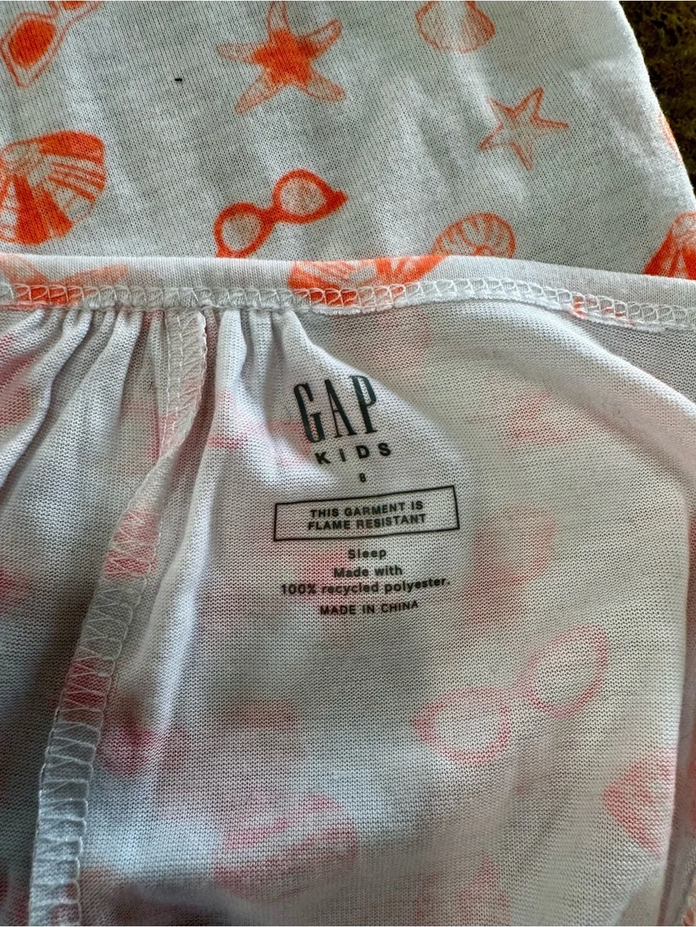 Gap Kids Girls Beach Print Pajama Romper Size 8